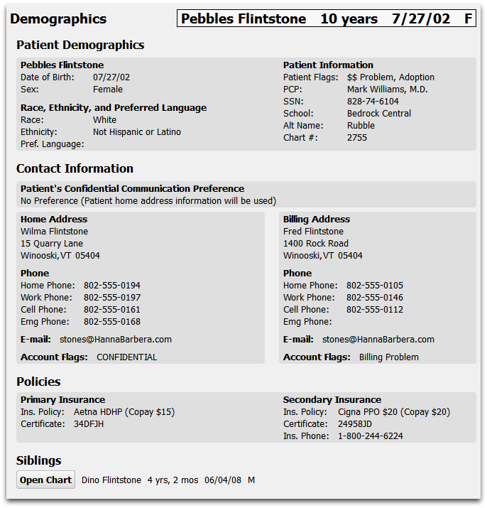 Patient s Patient Demographics