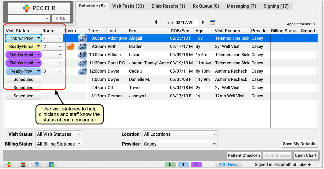 Schedule, Chart, and Bill a Telemedicine Visit in PCC EHR - PCC Learn