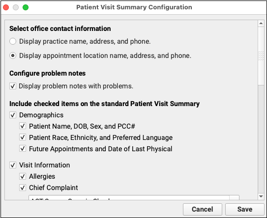 Patient Visit Summary Report PCC Learn