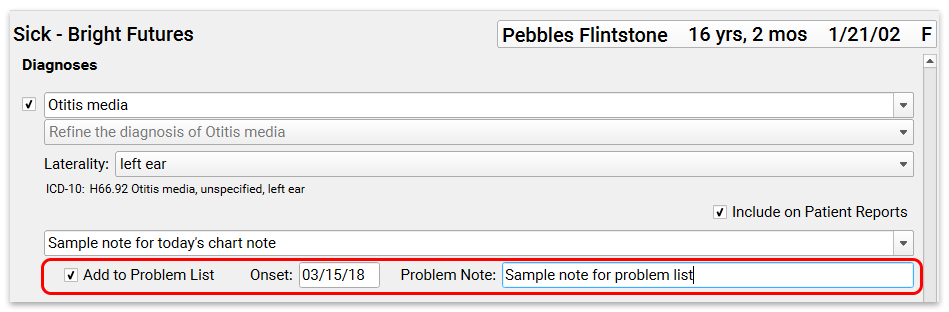 Problem Based Charting