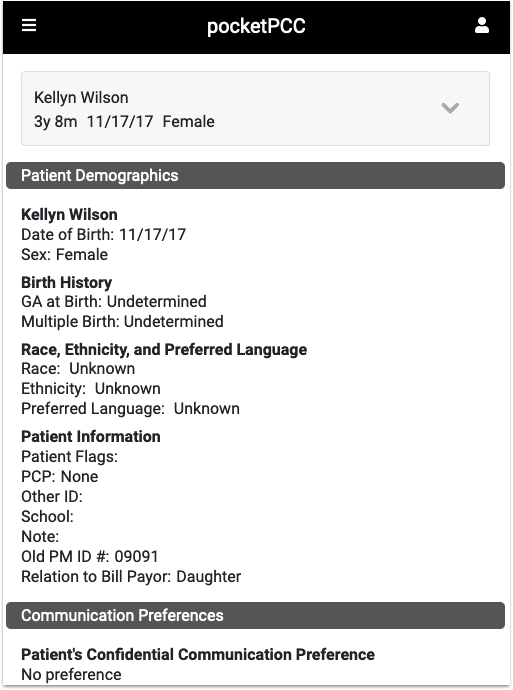 Patient Chart Contents